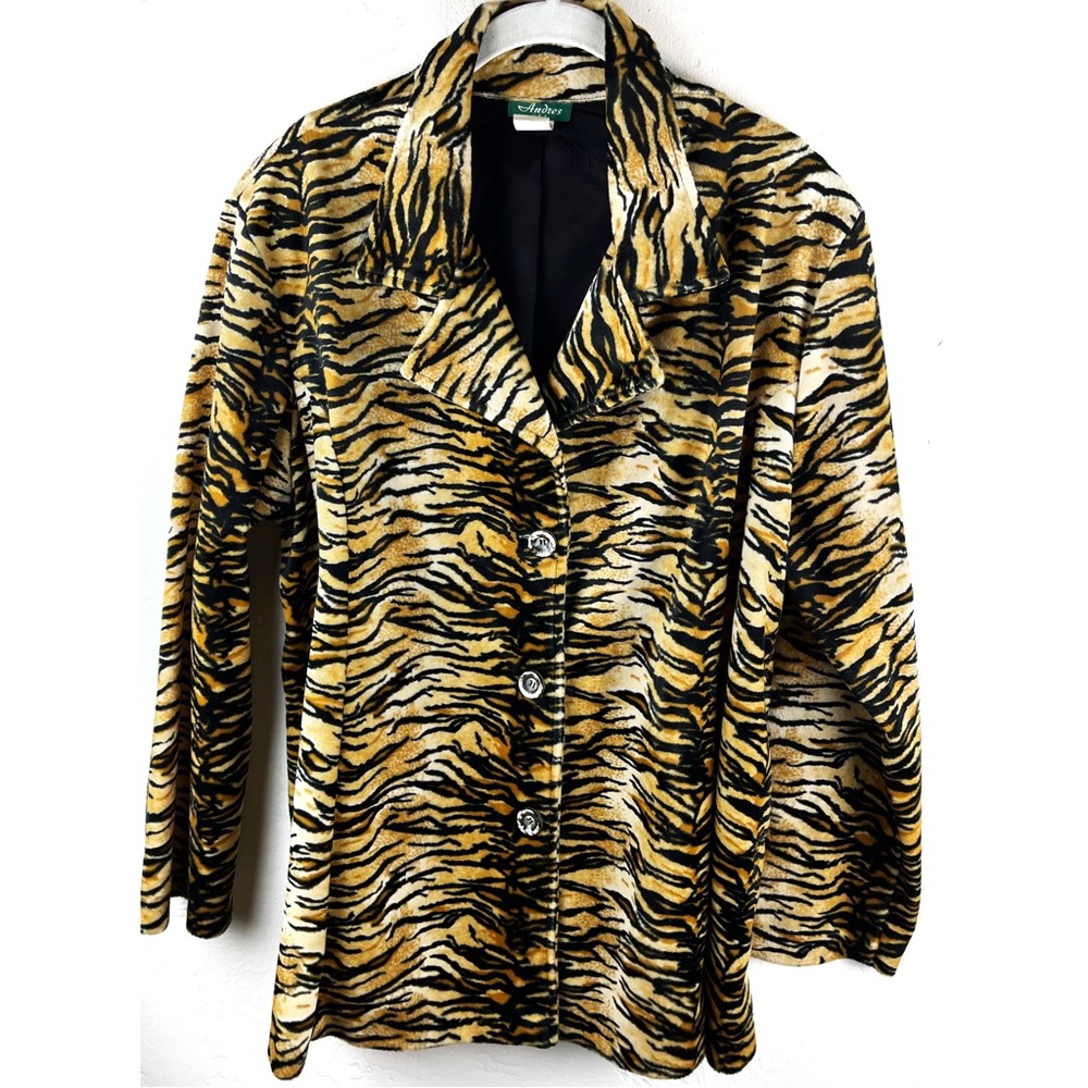 Vintage Andres USA Size XL Faux Fur Jackets Pockets 80s Street Style Coat Pocket